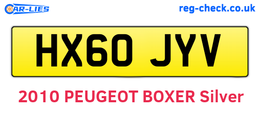 HX60JYV are the vehicle registration plates.