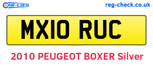 MX10RUC are the vehicle registration plates.