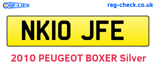 NK10JFE are the vehicle registration plates.
