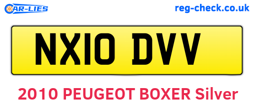 NX10DVV are the vehicle registration plates.