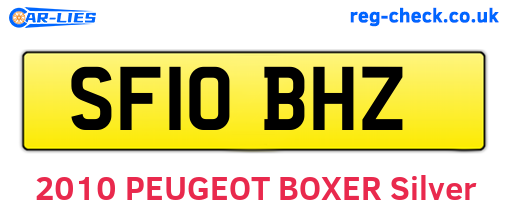 SF10BHZ are the vehicle registration plates.