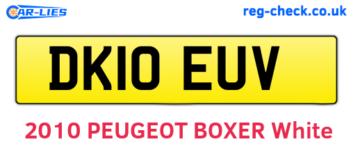 DK10EUV are the vehicle registration plates.