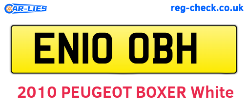 EN10OBH are the vehicle registration plates.