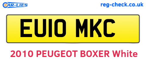 EU10MKC are the vehicle registration plates.