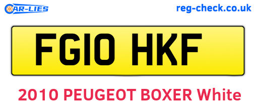 FG10HKF are the vehicle registration plates.