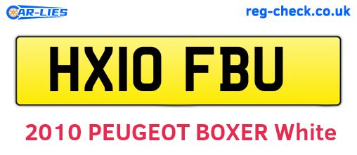 HX10FBU are the vehicle registration plates.