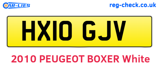 HX10GJV are the vehicle registration plates.