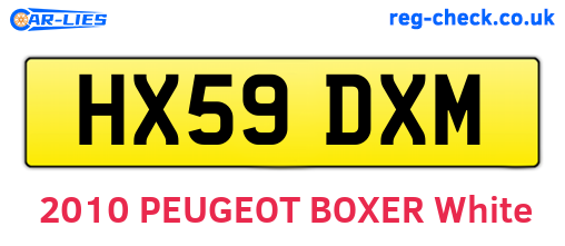 HX59DXM are the vehicle registration plates.