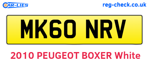 MK60NRV are the vehicle registration plates.