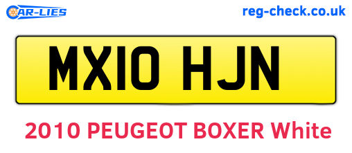 MX10HJN are the vehicle registration plates.