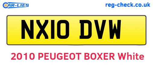 NX10DVW are the vehicle registration plates.