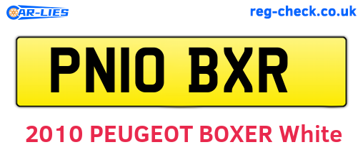 PN10BXR are the vehicle registration plates.