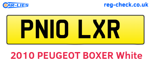 PN10LXR are the vehicle registration plates.