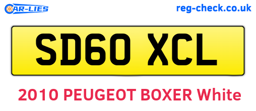 SD60XCL are the vehicle registration plates.