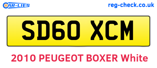 SD60XCM are the vehicle registration plates.