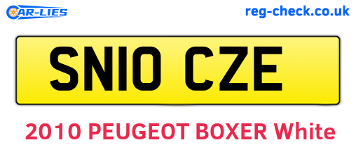SN10CZE are the vehicle registration plates.