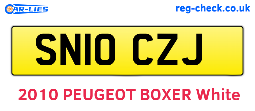 SN10CZJ are the vehicle registration plates.