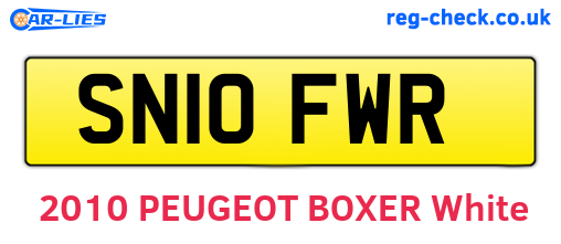 SN10FWR are the vehicle registration plates.
