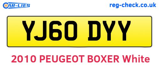 YJ60DYY are the vehicle registration plates.