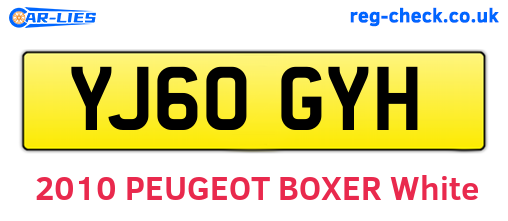 YJ60GYH are the vehicle registration plates.