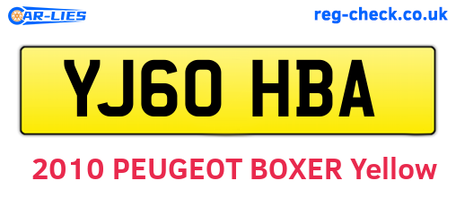 YJ60HBA are the vehicle registration plates.