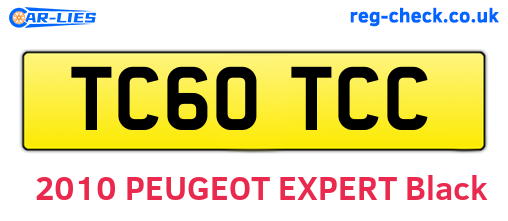 TC60TCC are the vehicle registration plates.