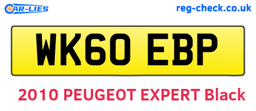 WK60EBP are the vehicle registration plates.