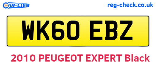 WK60EBZ are the vehicle registration plates.