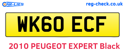 WK60ECF are the vehicle registration plates.