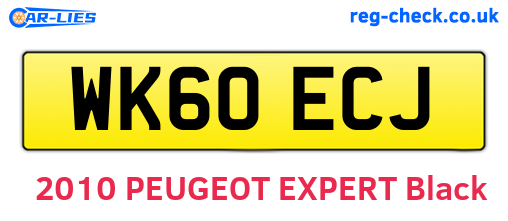 WK60ECJ are the vehicle registration plates.