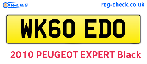 WK60EDO are the vehicle registration plates.