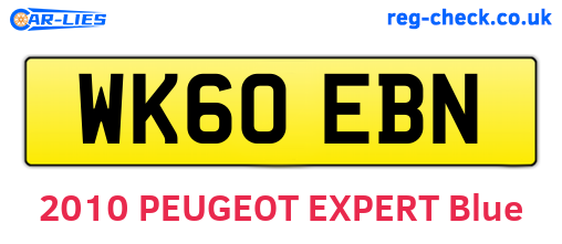 WK60EBN are the vehicle registration plates.