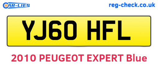 YJ60HFL are the vehicle registration plates.