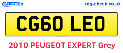 CG60LEO are the vehicle registration plates.