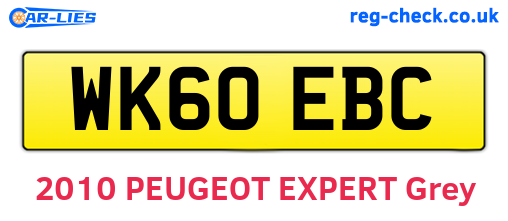 WK60EBC are the vehicle registration plates.