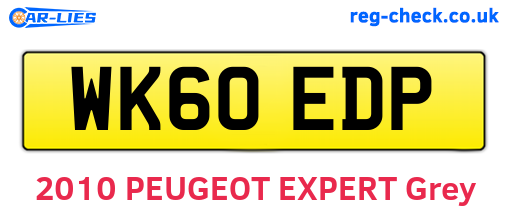 WK60EDP are the vehicle registration plates.
