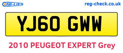 YJ60GWW are the vehicle registration plates.
