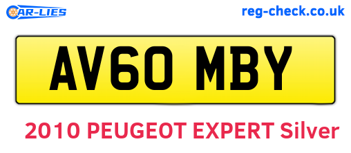 AV60MBY are the vehicle registration plates.