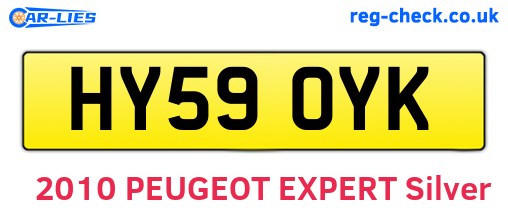 HY59OYK are the vehicle registration plates.