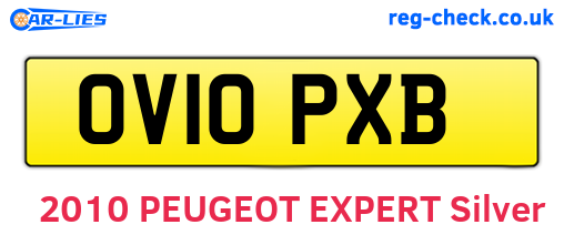 OV10PXB are the vehicle registration plates.