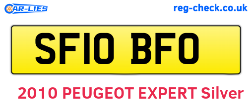SF10BFO are the vehicle registration plates.