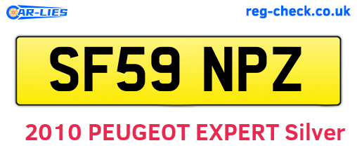 SF59NPZ are the vehicle registration plates.
