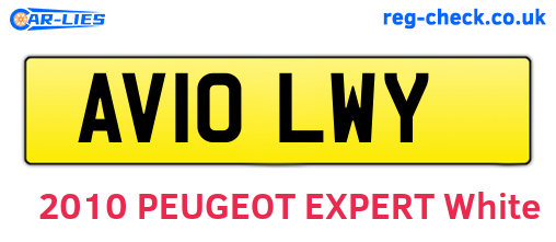 AV10LWY are the vehicle registration plates.