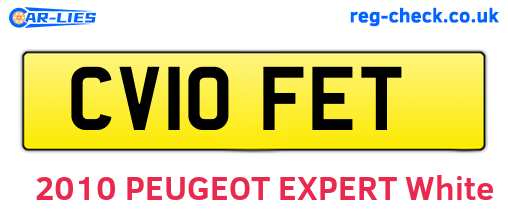 CV10FET are the vehicle registration plates.