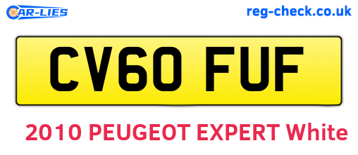 CV60FUF are the vehicle registration plates.