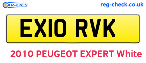 EX10RVK are the vehicle registration plates.