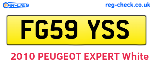 FG59YSS are the vehicle registration plates.