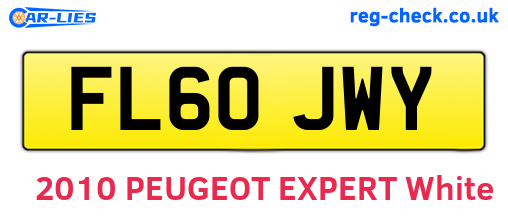 FL60JWY are the vehicle registration plates.