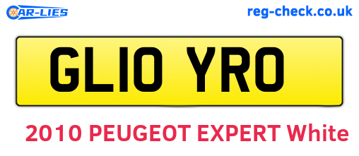 GL10YRO are the vehicle registration plates.