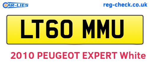 LT60MMU are the vehicle registration plates.